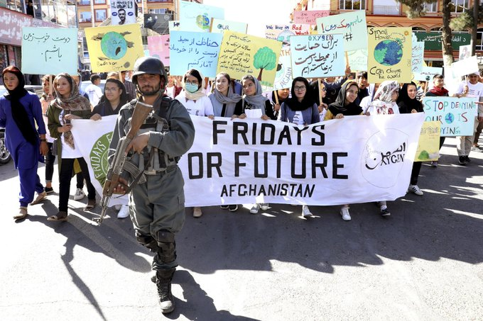 Afghanistan climate strike protests