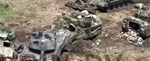 Destroyed Ukrainian vehicles